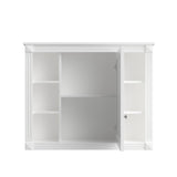 AAZJ CMR 35-in x 28-in Surface Mount White Mirrored Soft Close Medicine Cabinet