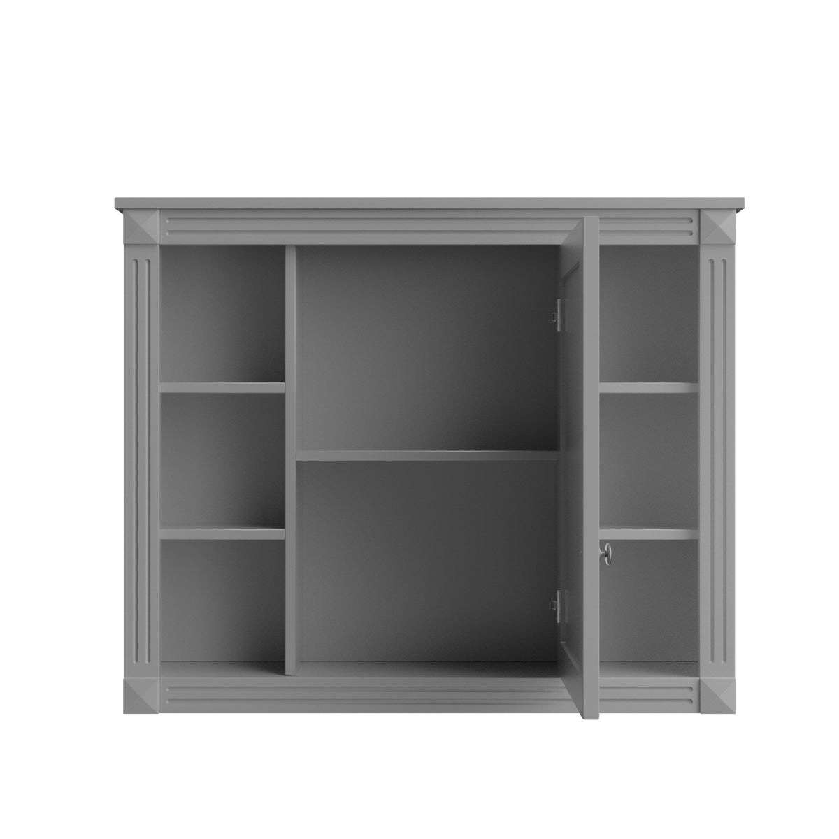 AAZJ CMR 35-in x 28-in Surface Mount Gray Mirrored Soft Close Medicine Cabinet