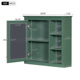 AAZJ 30-in x 28-in Surface Mount Green Mirrored Soft Close Medicine Cabinet