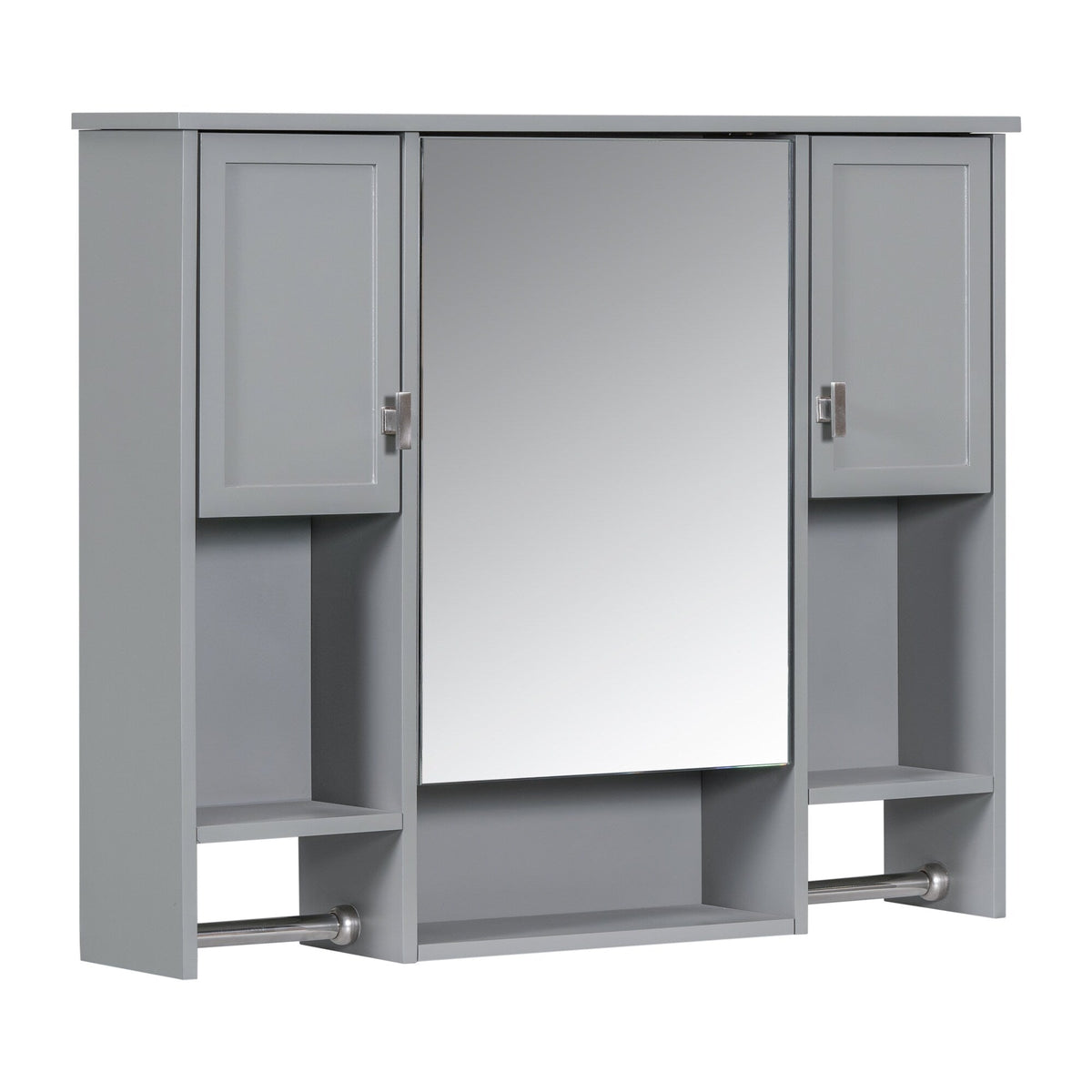 AAZJ 35-in x 28-in Surface Mount Grey Mirrored Soft Close Medicine Cabinet
