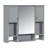 AAZJ 35-in x 28-in Surface Mount Grey Mirrored Soft Close Medicine Cabinet