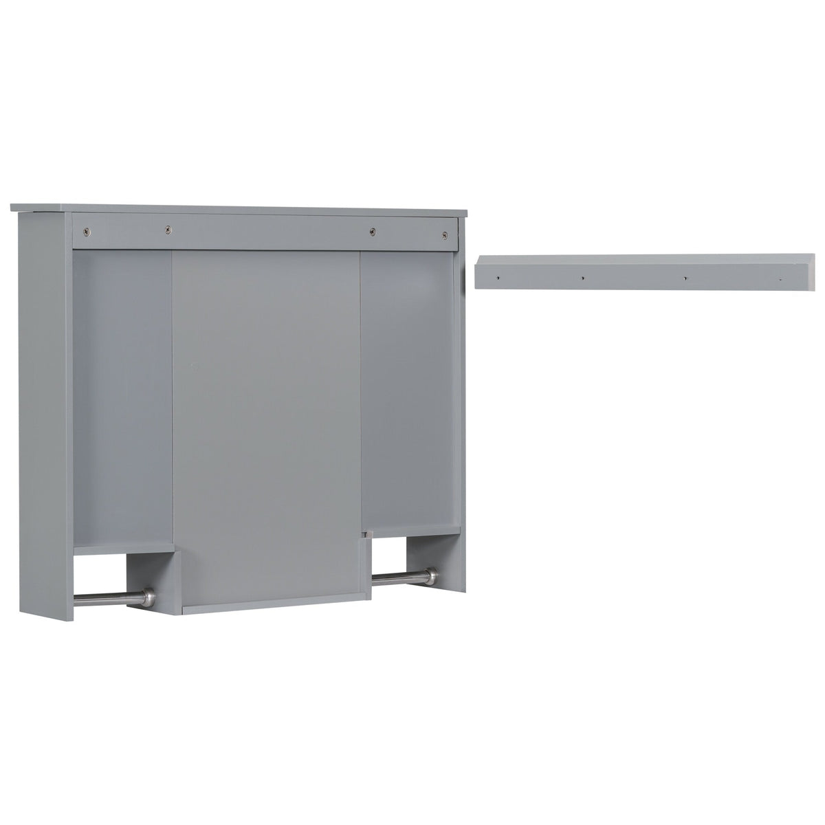 AAZJ 35-in x 28-in Surface Mount Grey Mirrored Soft Close Medicine Cabinet