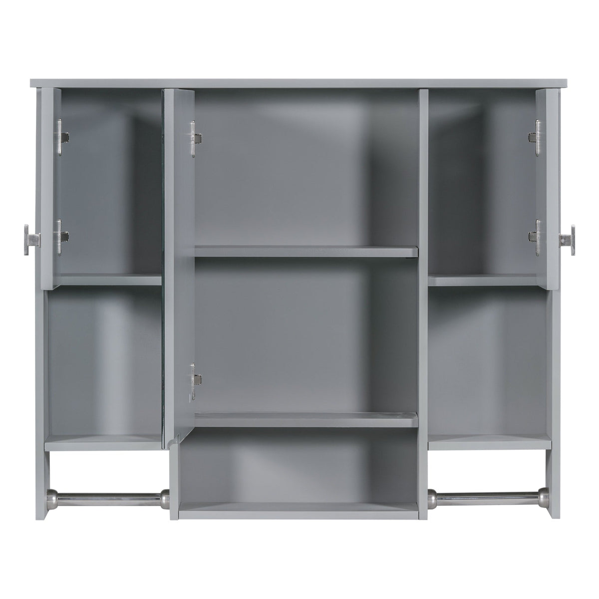 AAZJ 35-in x 28-in Surface Mount Grey Mirrored Soft Close Medicine Cabinet