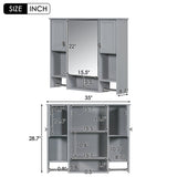 AAZJ 35-in x 28-in Surface Mount Grey Mirrored Soft Close Medicine Cabinet