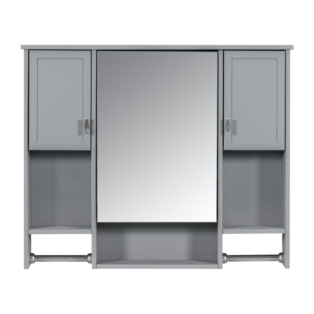 AAZJ 35-in x 28-in Surface Mount Grey Mirrored Soft Close Medicine Cabinet