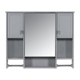 AAZJ 35-in x 28-in Surface Mount Grey Mirrored Soft Close Medicine Cabinet
