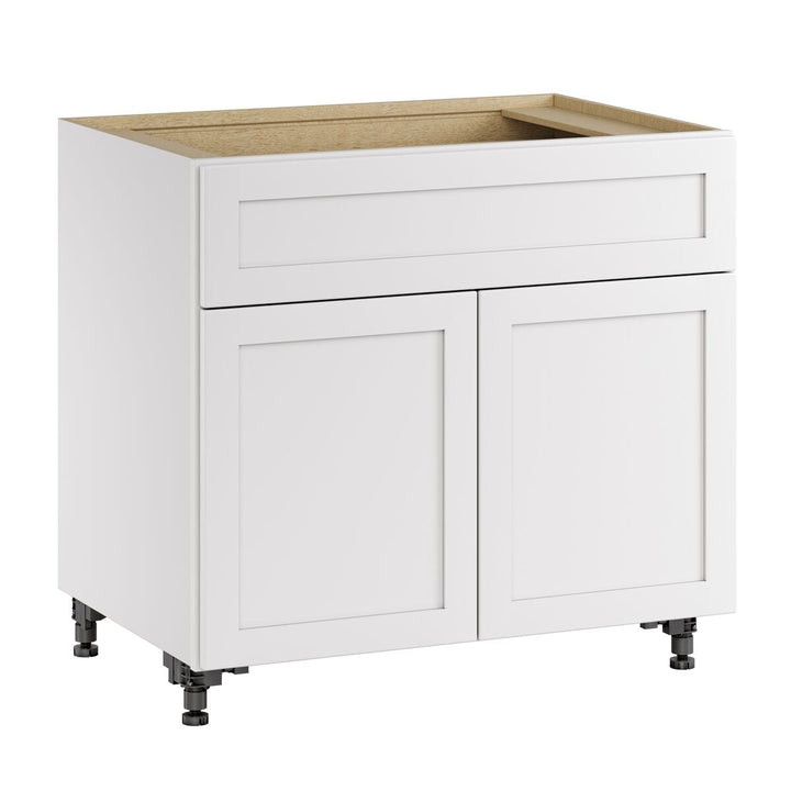 Whalen CLICK-IT Enfield 36-in W x 34.5-in H x 24-in D Classic White Birch 1-Drawer Base Ready To Assemble Plywood Cabinet (Raised Panel Shaker Style)