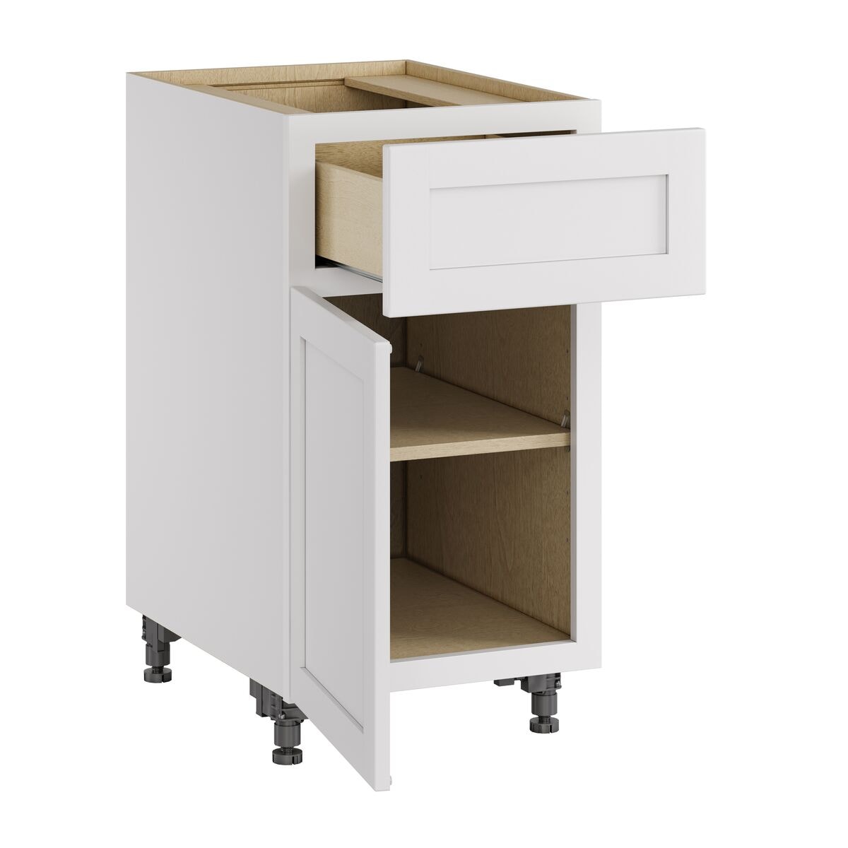 Whalen CLICK-IT Enfield 18-in W x 34.5-in H x 24-in D Classic White Birch 1-Drawer Base Ready To Assemble Plywood Cabinet (Raised Panel Shaker Style)