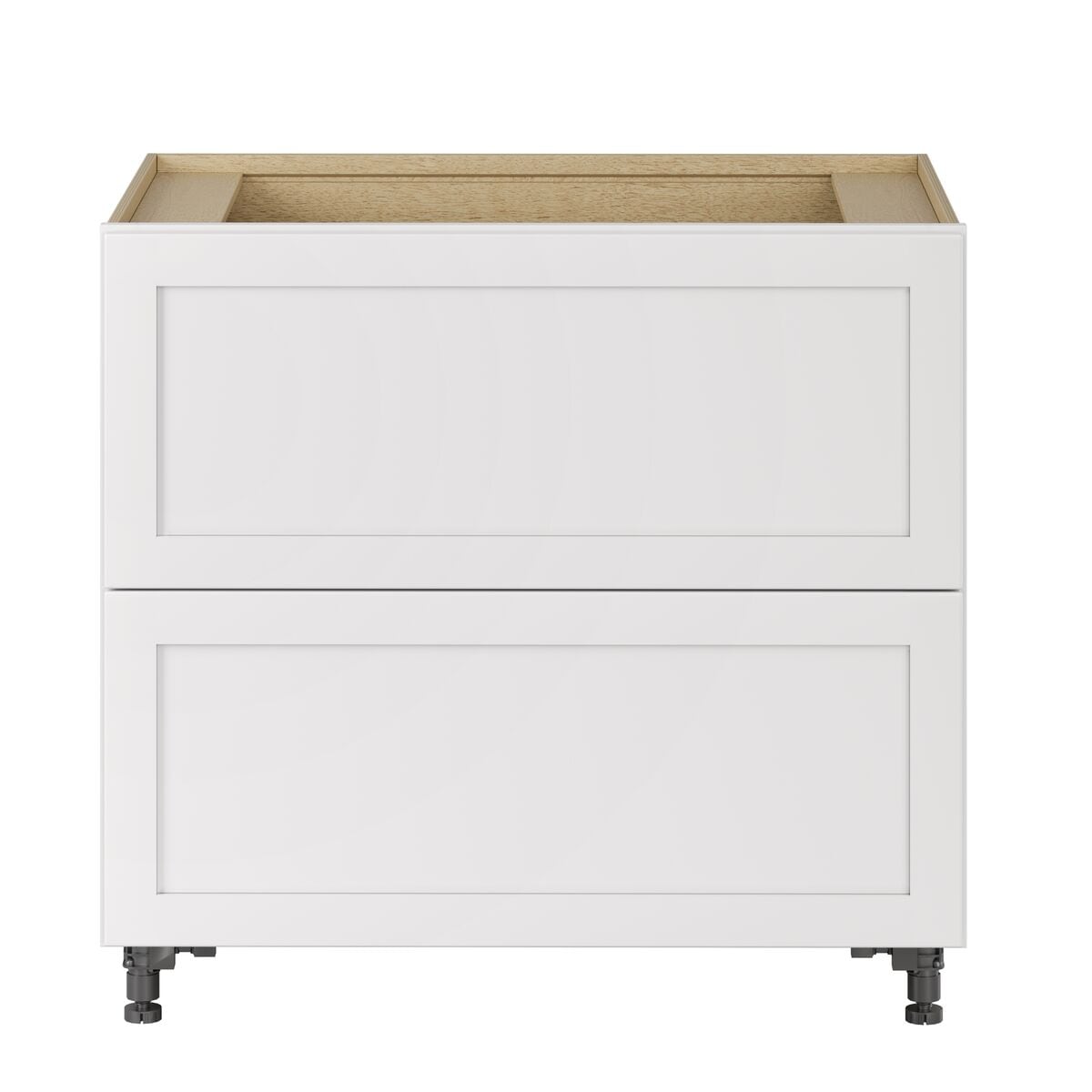 Whalen CLICK-IT Enfield 36-in W x 34.5-in H x 24-in D Classic White Birch 2-Drawer Base Ready To Assemble Plywood Cabinet (Raised Panel Style)