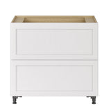 Whalen CLICK-IT Enfield 36-in W x 34.5-in H x 24-in D Classic White Birch 2-Drawer Base Ready To Assemble Plywood Cabinet (Raised Panel Style)