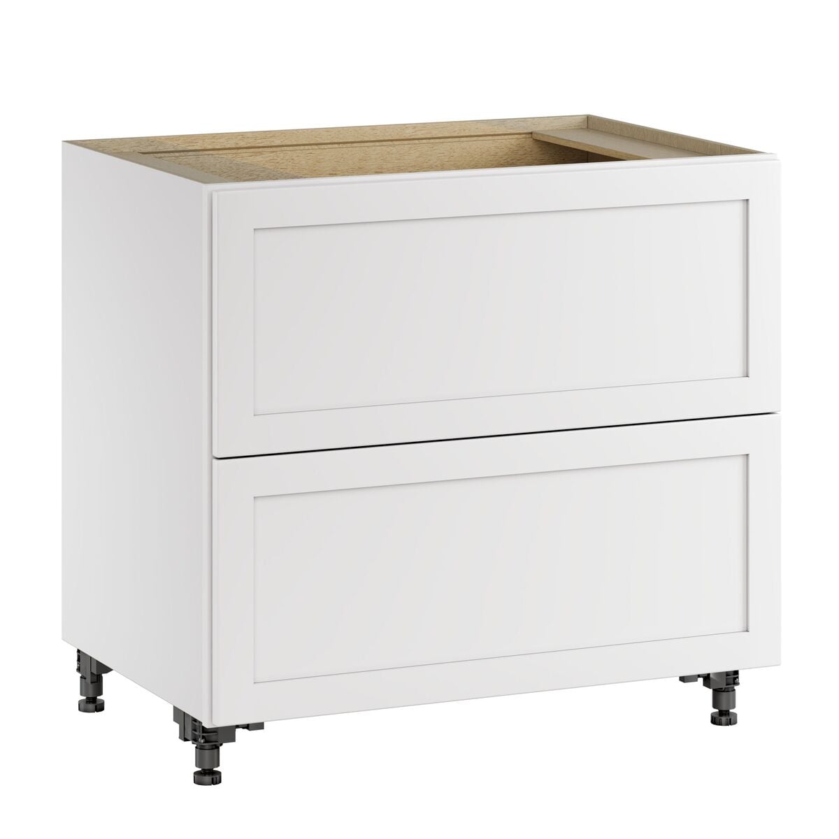 Whalen CLICK-IT Enfield 36-in W x 34.5-in H x 24-in D Classic White Birch 2-Drawer Base Ready To Assemble Plywood Cabinet (Raised Panel Style)