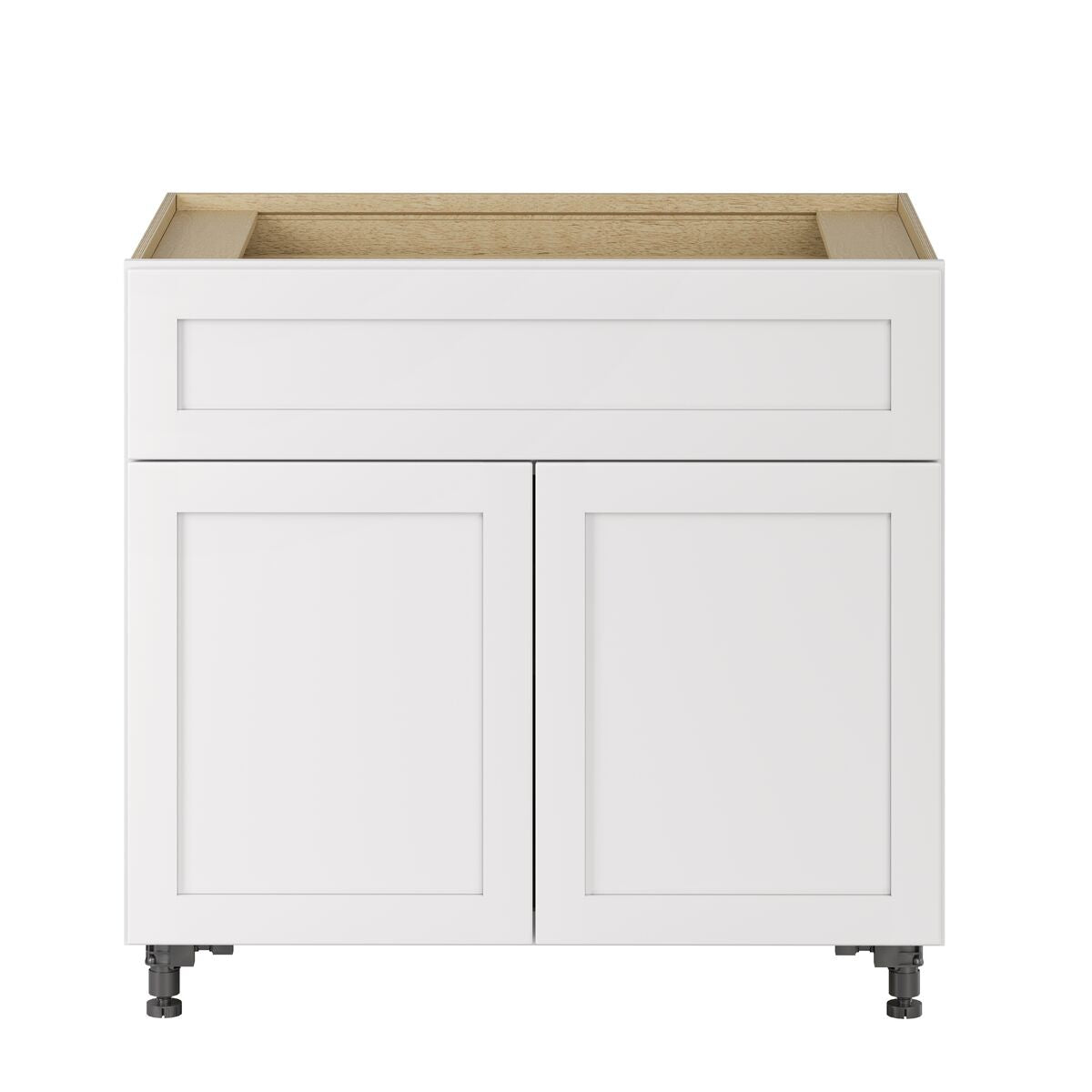 Whalen CLICK-IT Enfield 36-in W x 34.5-in H x 24-in D Classic White Birch 1-Drawer Base Ready To Assemble Plywood Cabinet (Raised Panel Shaker Style)