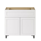 Whalen CLICK-IT Enfield 36-in W x 34.5-in H x 24-in D Classic White Birch 1-Drawer Base Ready To Assemble Plywood Cabinet (Raised Panel Shaker Style)