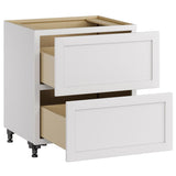 Whalen CLICK-IT Enfield 30-in W x 34.5-in H x 24-in D Classic White Birch 2-Drawer Base Ready To Assemble Plywood Cabinet (Raised Panel Style)
