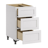 Whalen CLICK-IT Enfield 18-in W x 34.5-in H x 24-in D Classic White Birch 3-Drawer Base Ready To Assemble Plywood Cabinet (Raised Panel Style)