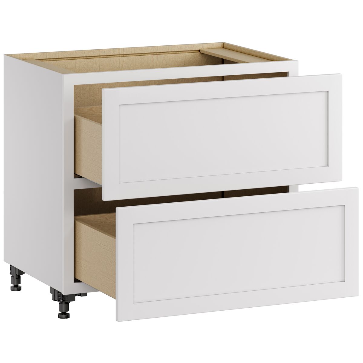 Whalen CLICK-IT Enfield 36-in W x 34.5-in H x 24-in D Classic White Birch 2-Drawer Base Ready To Assemble Plywood Cabinet (Raised Panel Style)
