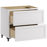 Whalen CLICK-IT Enfield 36-in W x 34.5-in H x 24-in D Classic White Birch 2-Drawer Base Ready To Assemble Plywood Cabinet (Raised Panel Style)