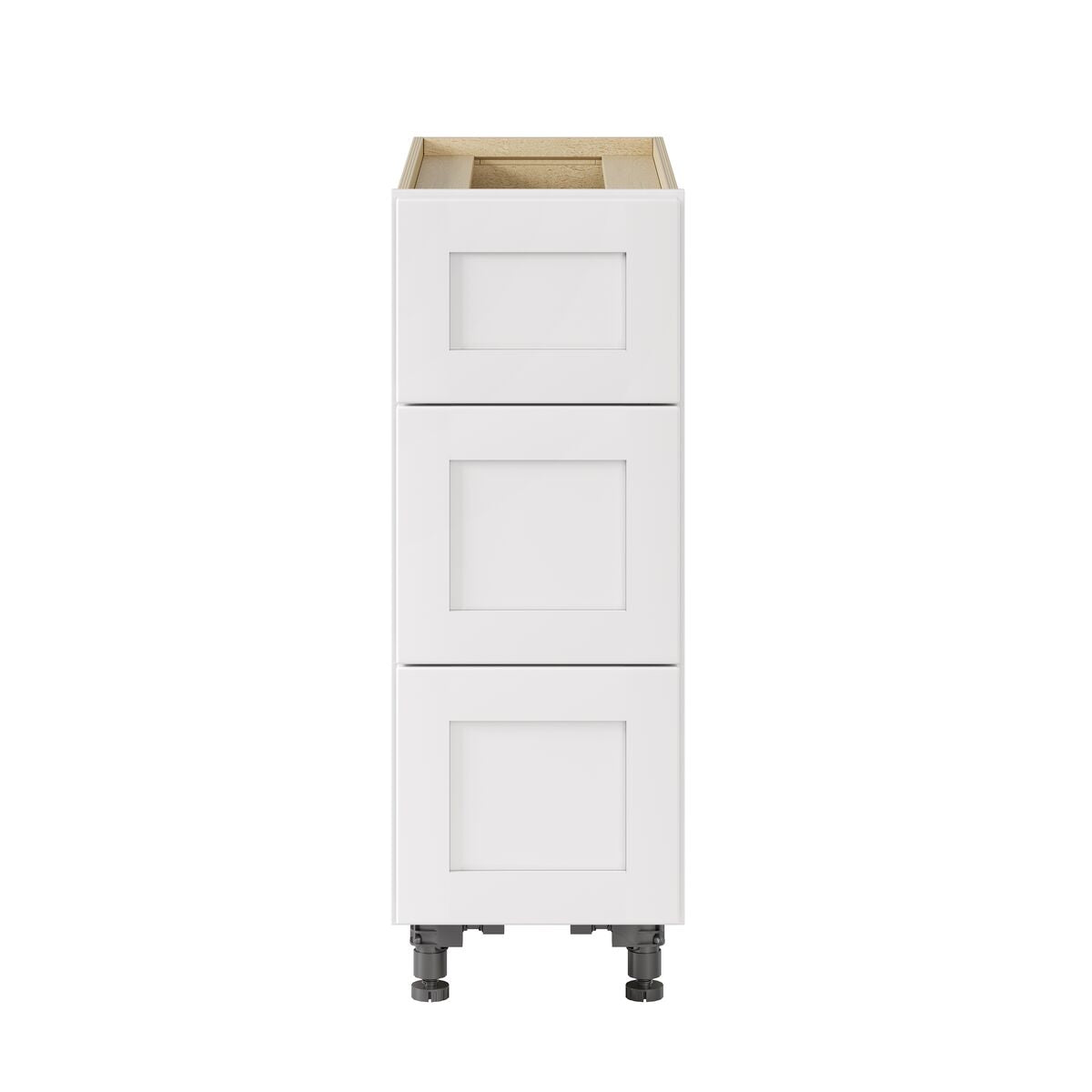 Whalen CLICK-IT Enfield 12-in W x 34.5-in H x 24-in D Classic White Birch 3-Drawer Base Ready To Assemble Plywood Cabinet (Raised Panel Style)
