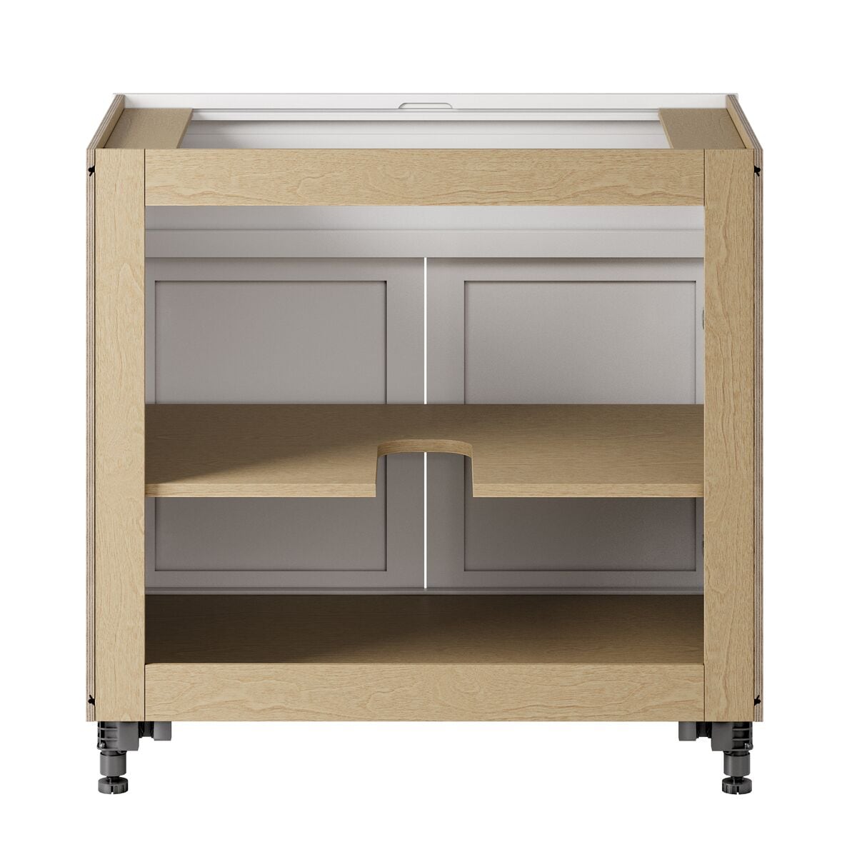 Whalen CLICK-IT Enfield 36-in W x 34.5-in H x 24-in D Classic White Birch Sink Base Ready To Assemble Plywood Cabinet (Raised Panel Shaker Style)
