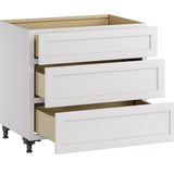 Whalen CLICK-IT Enfield 36-in W x 34.5-in H x 24-in D Classic White Birch 3-Drawer Base Ready To Assemble Plywood Cabinet (Raised Panel Style)