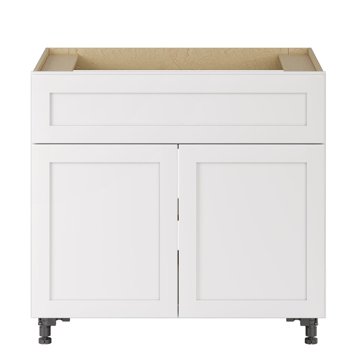 Whalen CLICK-IT Enfield 36-in W x 34.5-in H x 24-in D Classic White Birch Sink Base Ready To Assemble Plywood Cabinet (Raised Panel Shaker Style)