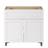 Whalen CLICK-IT Enfield 36-in W x 34.5-in H x 24-in D Classic White Birch Sink Base Ready To Assemble Plywood Cabinet (Raised Panel Shaker Style)