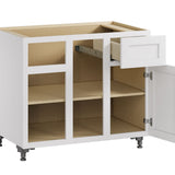 Whalen CLICK-IT Enfield 36-in W x 34.5-in H x 24-in D Classic White Birch Blind Corner Base Ready To Assemble Plywood Cabinet (Raised Panel Shaker Style)