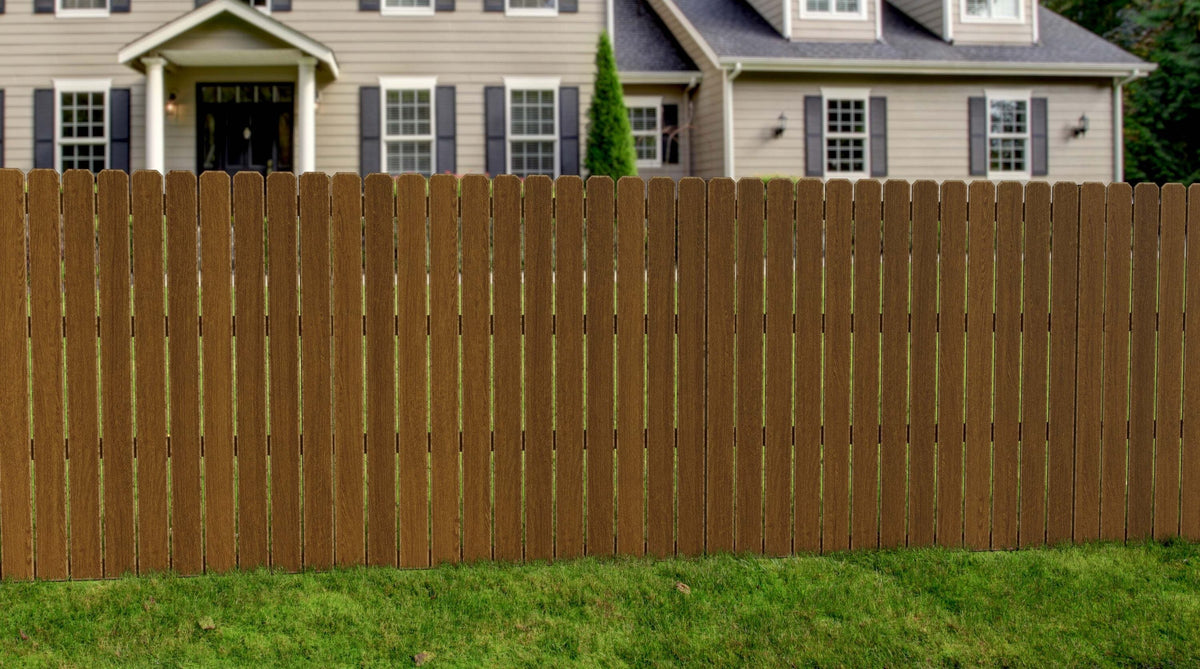 Natures Composites Composite Fence and Gate Picket - Dog Ear - Rosewood (Brown) - 3/8in. x 5in. x 5 3/4ft. (7-Pack