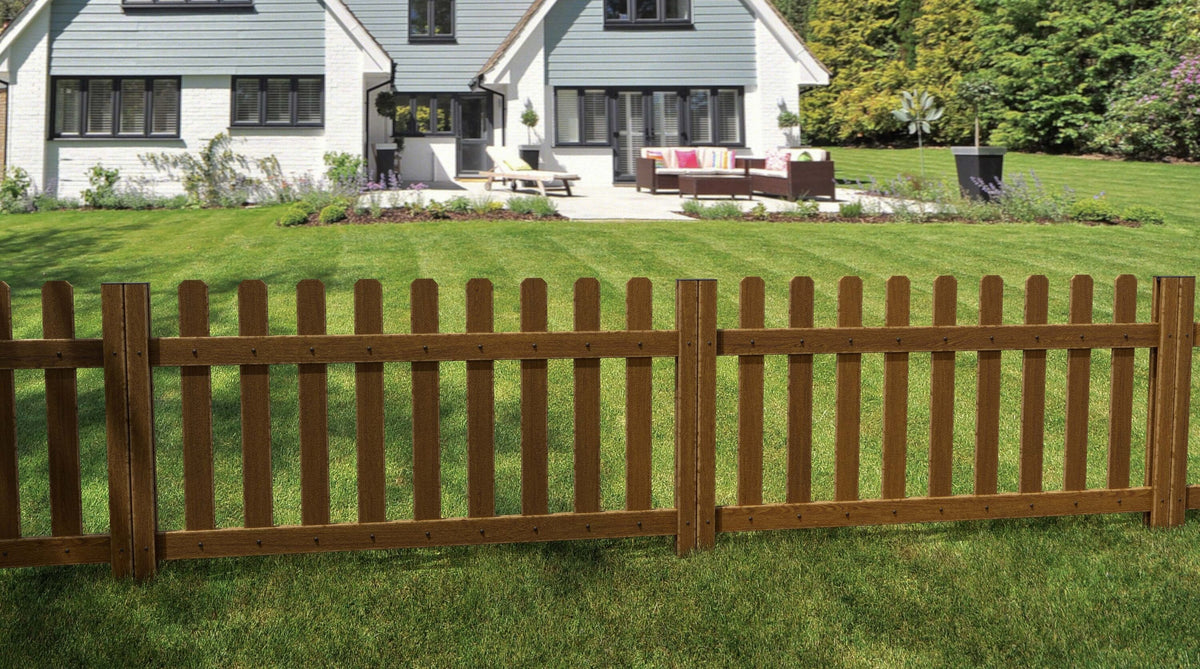 Natures Composites Composite Fence and Gate Picket - Dog Ear - Rosewood (Brown) - 3/8in. x 5in. x 5 3/4ft. (7-Pack