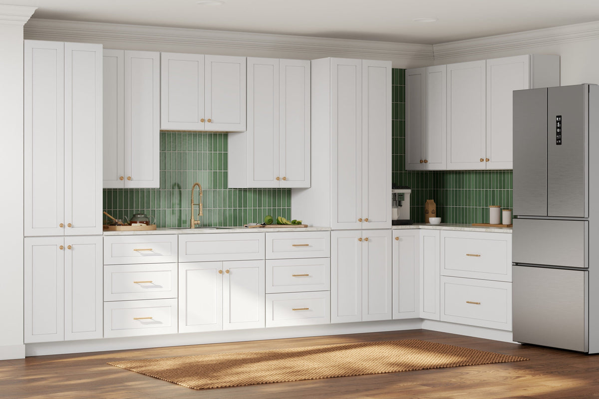 Whalen CLICK-IT Enfield 30-in W x 34.5-in H x 24-in D Classic White Birch 2-Drawer Base Ready To Assemble Plywood Cabinet (Raised Panel Style)