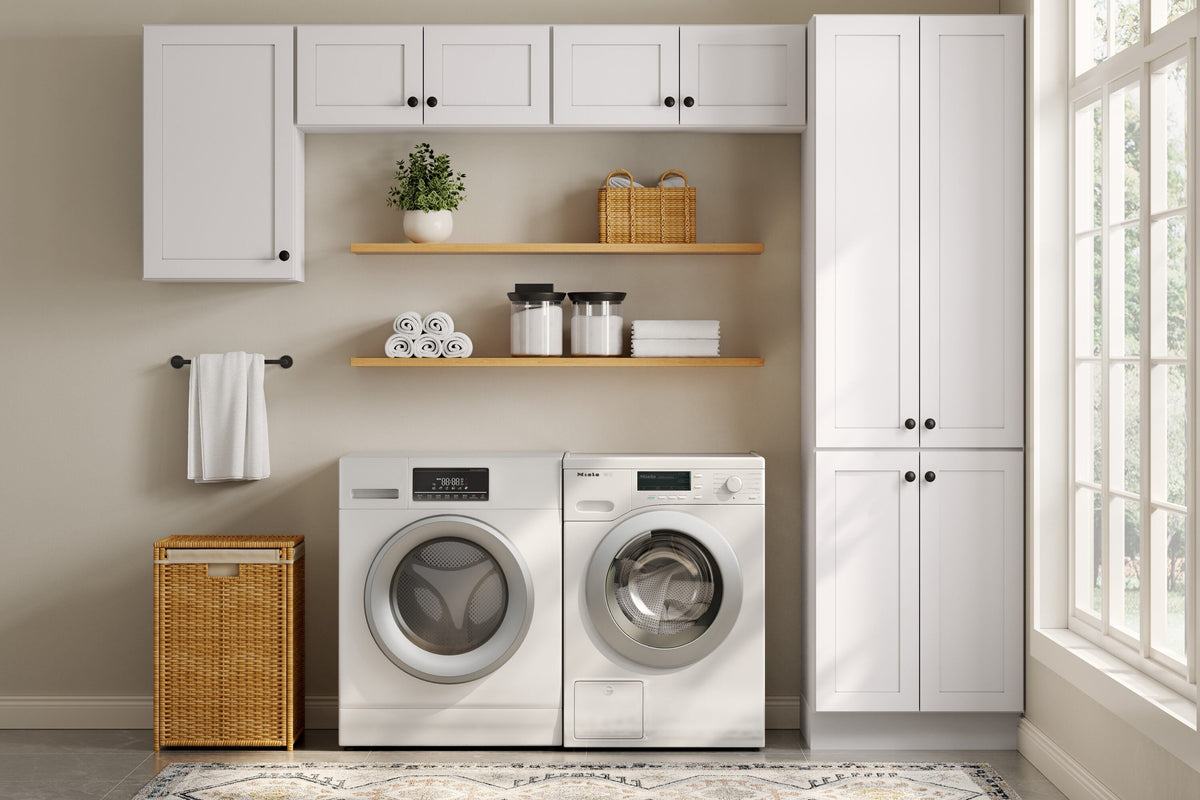 Whalen CLICK-IT Enfield 24-in W x 34.5-in H x 24-in D Classic White Birch Base Ready To Assemble Plywood Cabinet (Raised Panel Shaker Door Style)