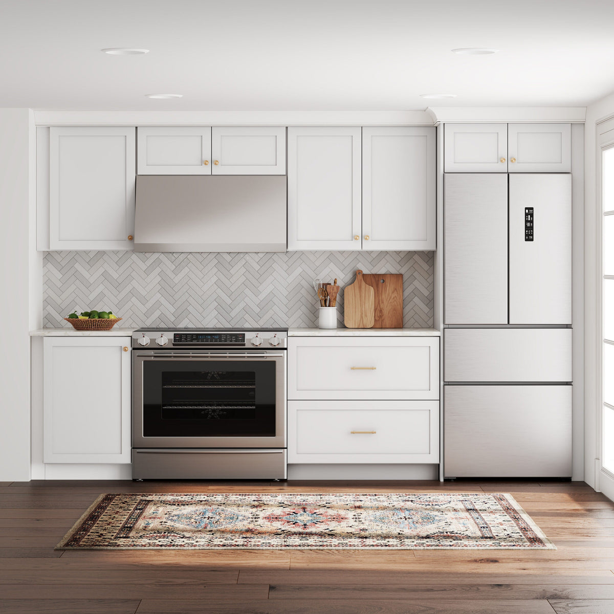 Whalen CLICK-IT Enfield 36-in W x 34.5-in H x 24-in D Classic White Birch 2-Drawer Base Ready To Assemble Plywood Cabinet (Raised Panel Style)