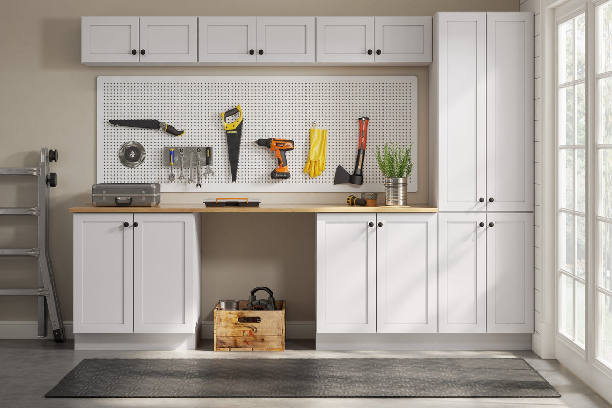 Whalen CLICK-IT Enfield 30-in W x 34.5-in H x 24-in D Classic White Birch Base Ready To Assemble Plywood Cabinet (Raised Panel Shaker Door Style)