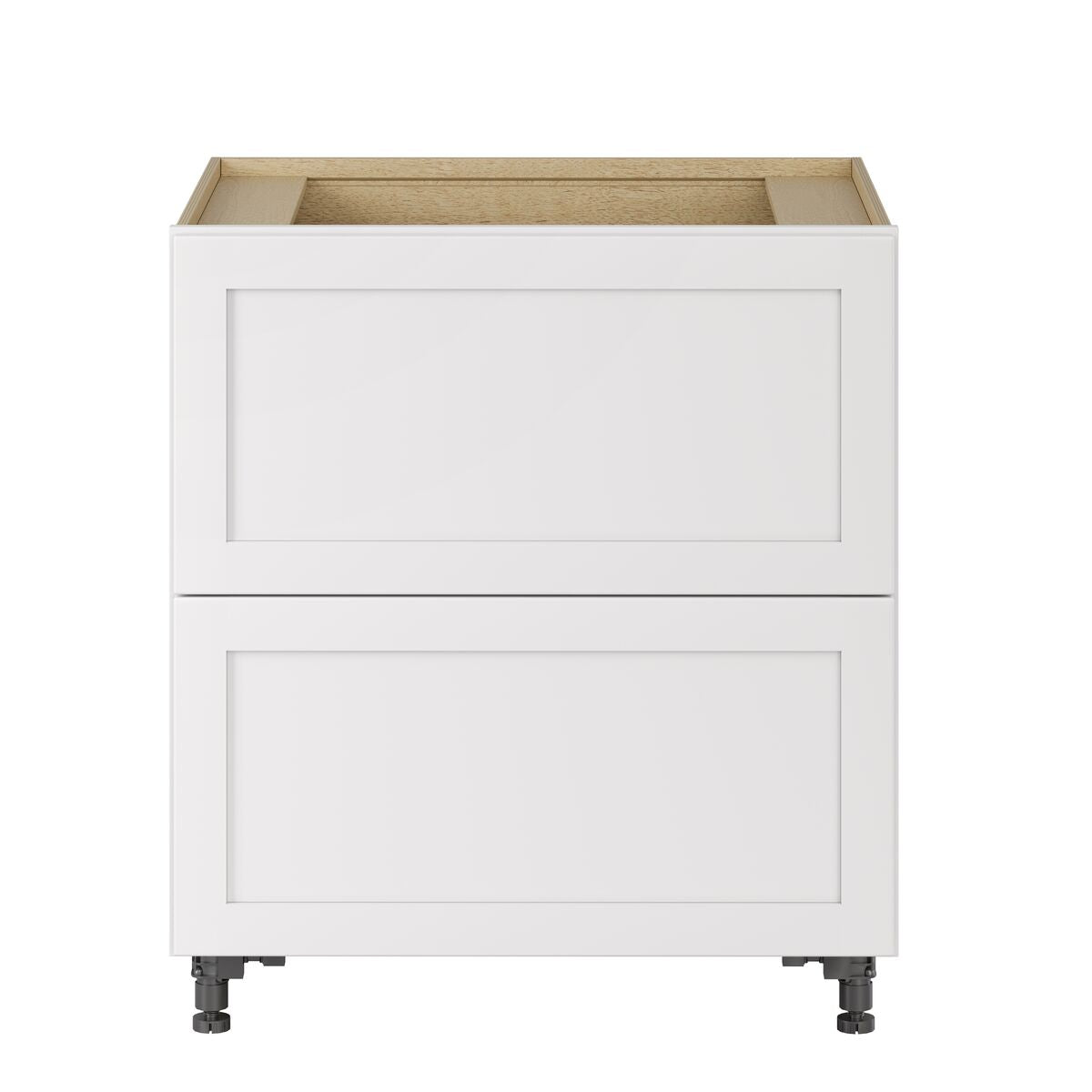 Whalen CLICK-IT Enfield 30-in W x 34.5-in H x 24-in D Classic White Birch 2-Drawer Base Ready To Assemble Plywood Cabinet (Raised Panel Style)