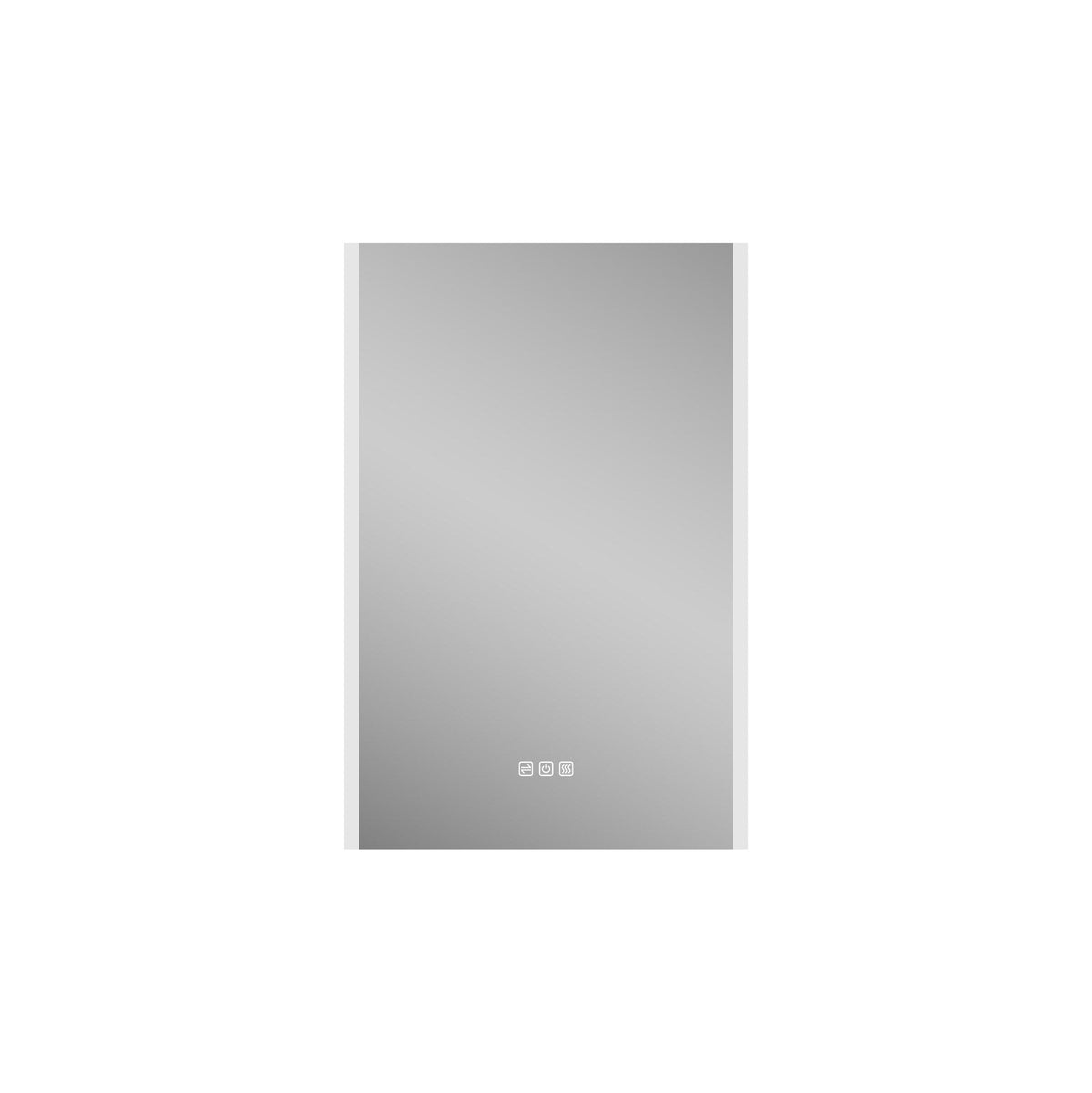 WELLFOR CHIC 20-in x 30-in Lighted LED Fog Free Surface Mount Black Mirrored Soft Close Medicine Cabinet with Outlet