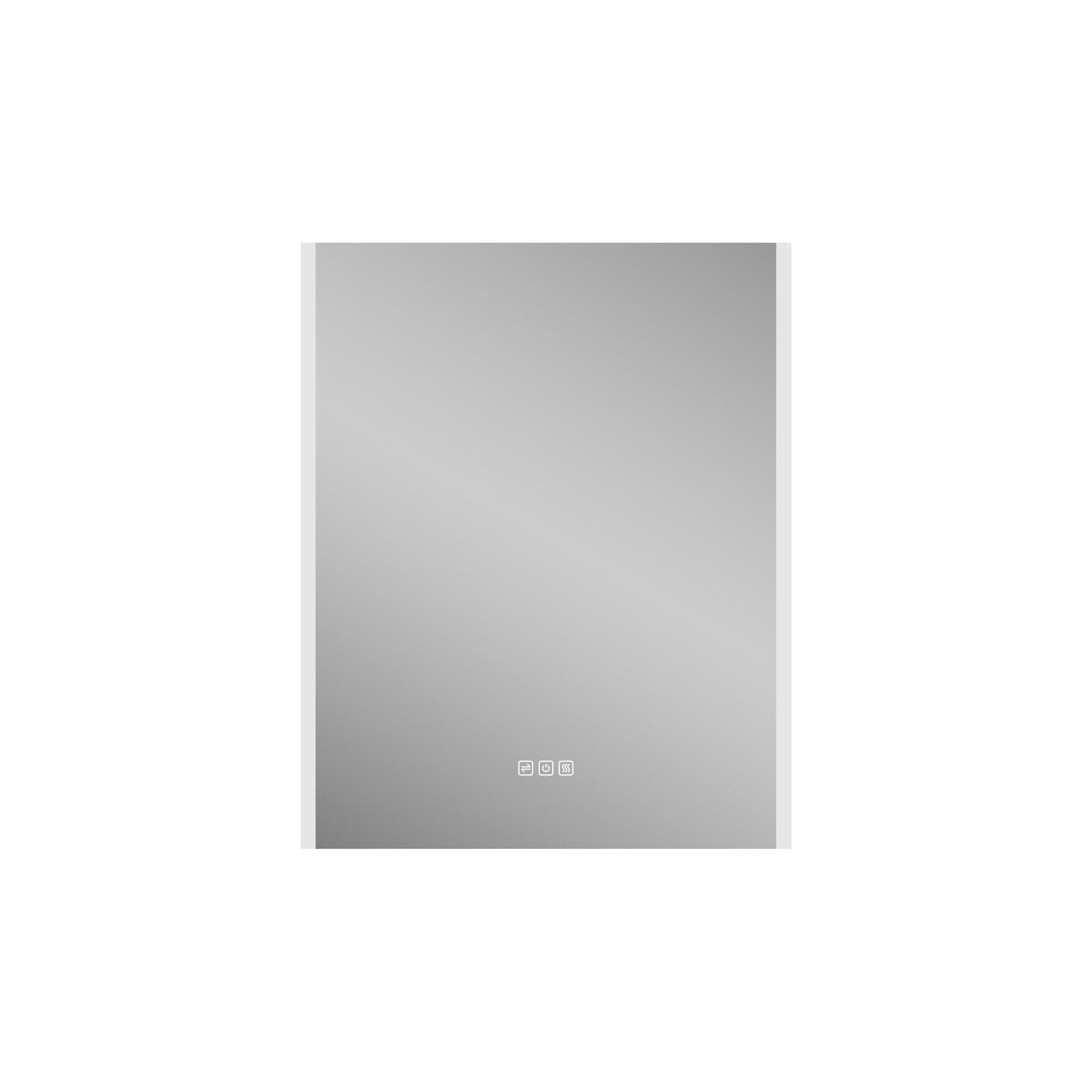 WELLFOR CHIC 24-in x 30-in Lighted LED Fog Free Surface Mount Black Mirrored Soft Close Medicine Cabinet with Outlet