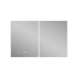 WELLFOR CHIC 48-in x 30-in Lighted LED Fog Free Surface Mount Black Mirrored Soft Close Medicine Cabinet with Outlet