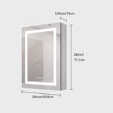 WELLFOR 20-in x 28-in Lighted LED Fog Free Surface Mount Silver Mirrored Soft Close Medicine Cabinet
