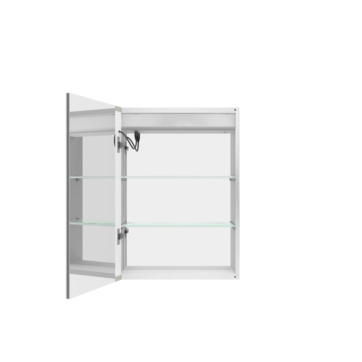 WELLFOR 20-in x 28-in Lighted LED Fog Free Surface Mount Silver Mirrored Soft Close Medicine Cabinet