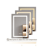 WELLFOR 26-in x 20-in Lighted LED Fog Free Surface/Recessed Mount Silver Mirrored Soft Close Medicine Cabinet