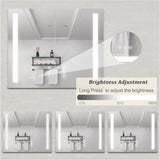 WELLFOR 36-in x 30-in Lighted LED Fog Free Surface/Recessed Mount Silver Mirrored Soft Close Medicine Cabinet