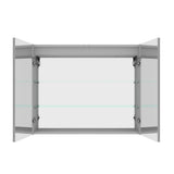 WELLFOR 36-in x 30-in Lighted LED Fog Free Surface/Recessed Mount Silver Mirrored Soft Close Medicine Cabinet