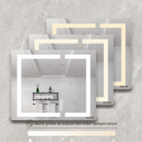 WELLFOR 36-in x 30-in Lighted LED Fog Free Surface Mount Silver Mirrored Soft Close Medicine Cabinet