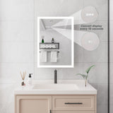 WELLFOR 20-in x 28-in Lighted LED Fog Free Surface Mount Silver Mirrored Soft Close Medicine Cabinet
