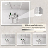 WELLFOR 36-in x 30-in Lighted LED Fog Free Surface Mount Silver Mirrored Soft Close Medicine Cabinet with Outlet