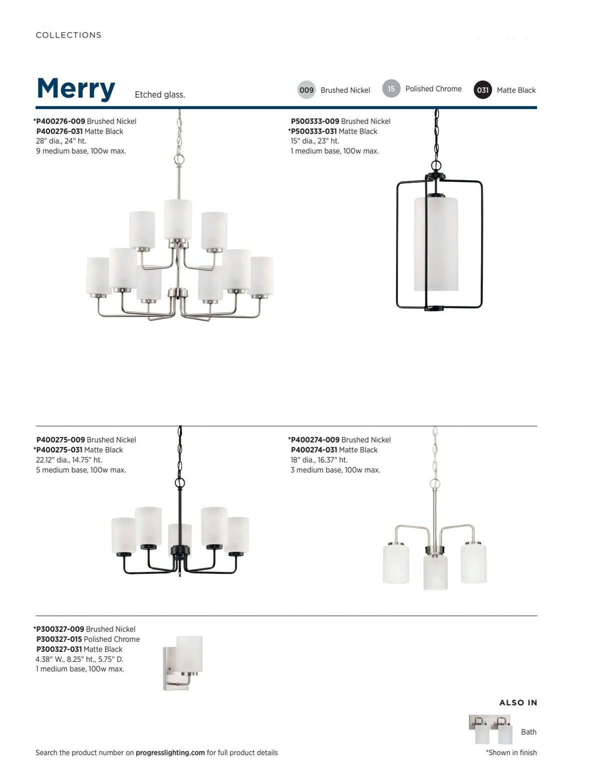 Progress Lighting Merry 5-Light Brushed Nickel Transitional Chandelier