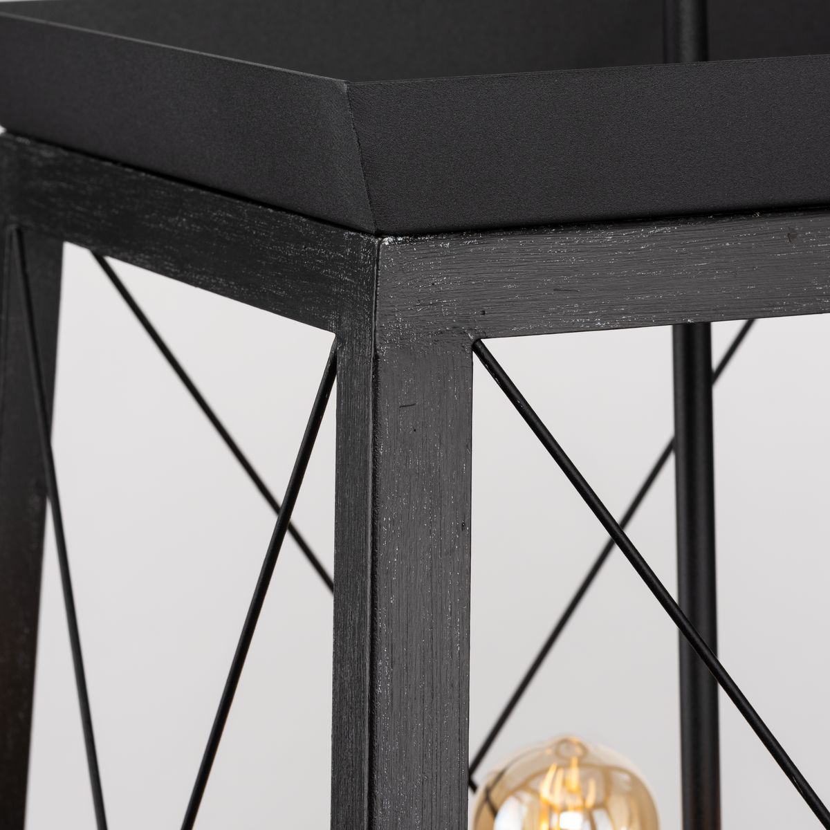 Progress Lighting Briarwood 4-Light Textured Black Farmhouse Rectangle Medium Hanging Pendant Light
