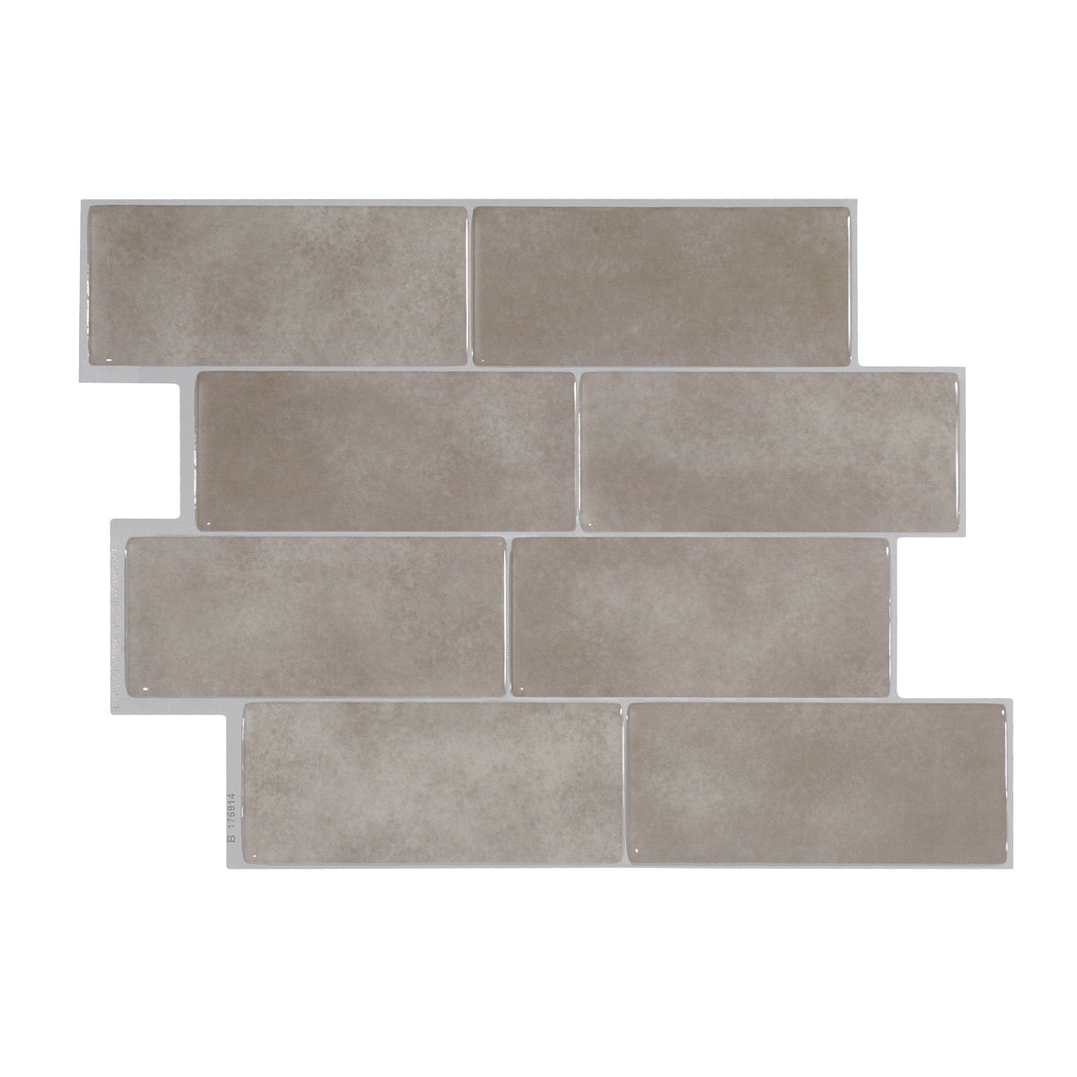 Smart Tiles Metro Cologne Beige 9-in x 12-in Glossy Resin Subway Linear Peel and stick Wall Tile product image