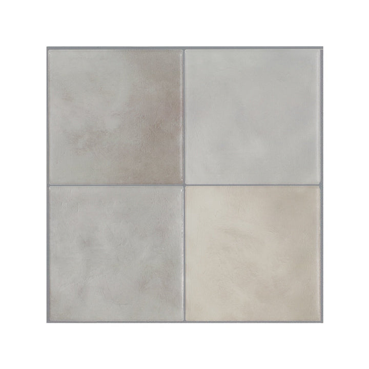 Smart Tiles Zellige Fes Gray 9-in x 9-in Satin Resin Subway Peel and stick Wall Tile product image