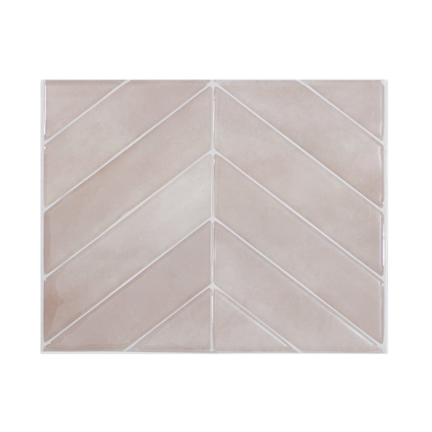 Smart Tiles Chevron Viby Pink 9-in x 12-in Matte Resin Patterned Chevron Peel and stick Wall Tile product image